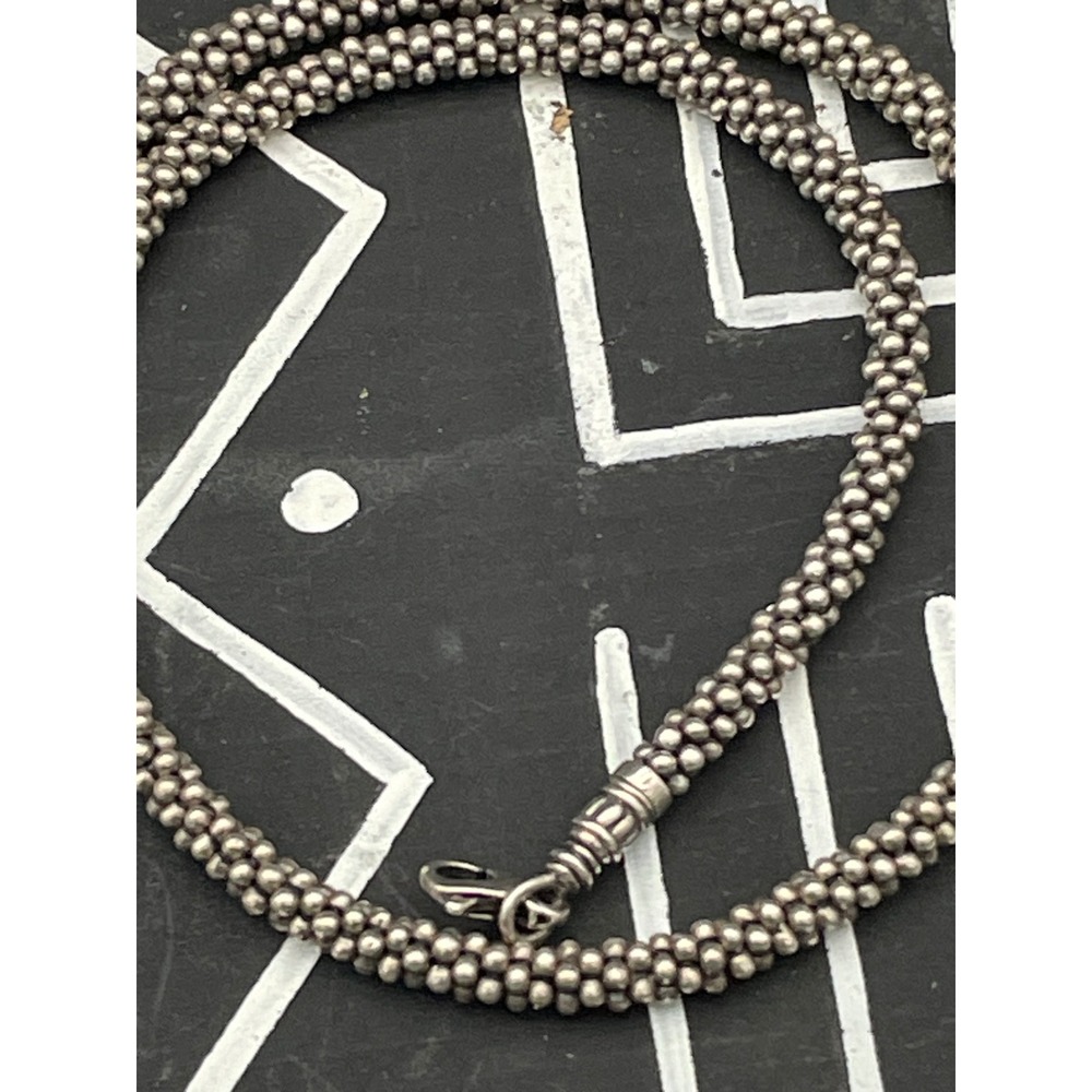 Lagos Signature Caviar Sterling Silver Beaded Necklace 18" 5mm 52g - Picture 3 of 10